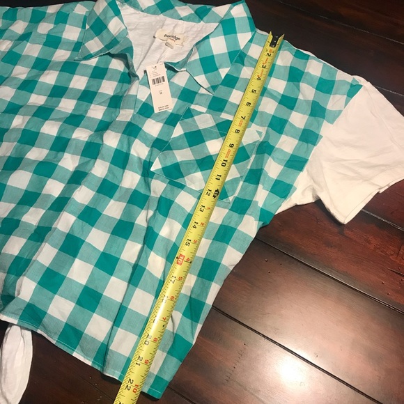 NWT Anthropologie Golda Gingham Tie-back Top. Size medium - Picture 6 of 7